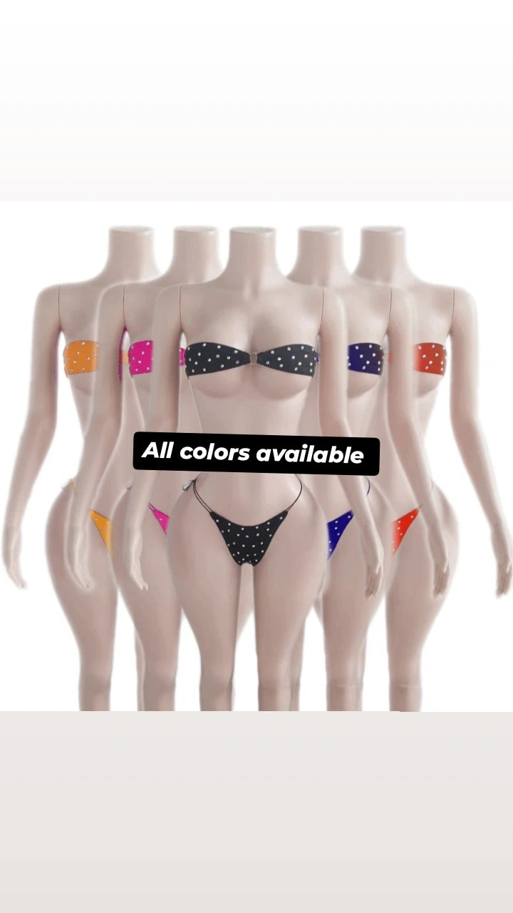 2 piece rhinestone micro